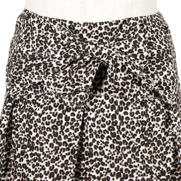 LOUIS VUITTON skirt cotton Black / white / Brown ribbon Leopard Women 34 Used | Luna Bags
