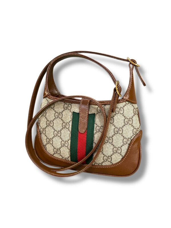 Gucci Mini Jackie Bag canvas leather tan | Luna Bags