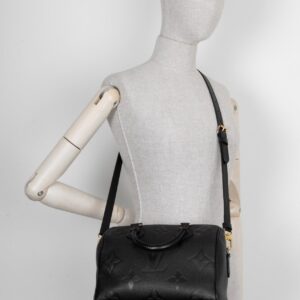 LOUIS VUITTON Speedy 25 Bandouliere MNG Empreinte Black | Luna Bags