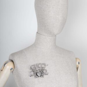 GUCCI Strass Guccy Brooch Silver | Luna Bags