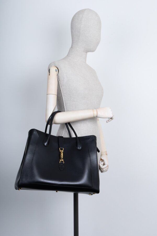 GUCCI Jackie 1961 Medium Tote Bag Black | Luna Bags