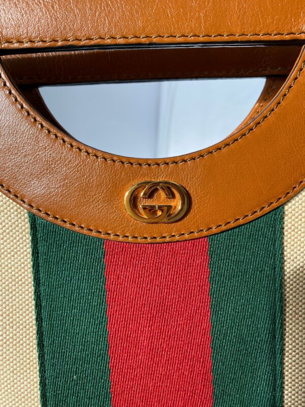 Gucci Interlocking GG Canvas Shoulder Bag with Gold Link Chain | Luna Bags