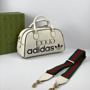 Gucci x adidas mini duffle bag white | Luna Bags