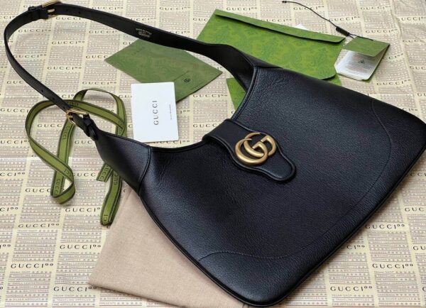 Gucci Aphrodite large shoulder bag black | Luna Bags