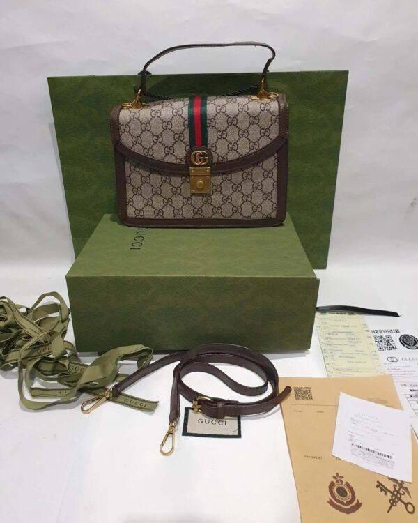 Gucci Ophidia Top Handle with web Handbag | Luna Bags