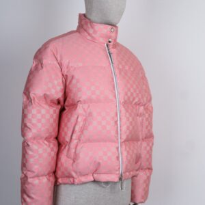 LOUIS VUITTON Damier Lurex Down Jacket Light Pink | Luna Bags