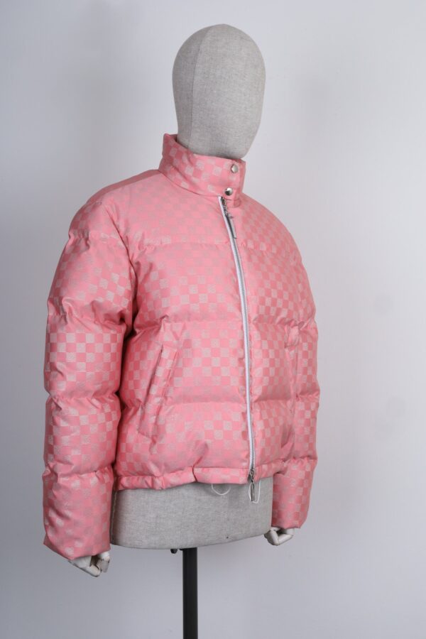 LOUIS VUITTON Damier Lurex Down Jacket Light Pink | Luna Bags