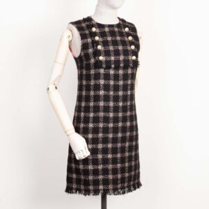 GUCCI Tweed Dress Black | Luna Bags