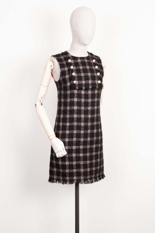 GUCCI Tweed Dress Black | Luna Bags