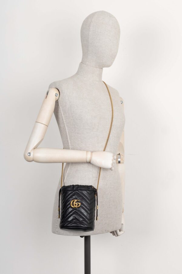 GUCCI Marmont Mini Bucket Bag Black | Luna Bags