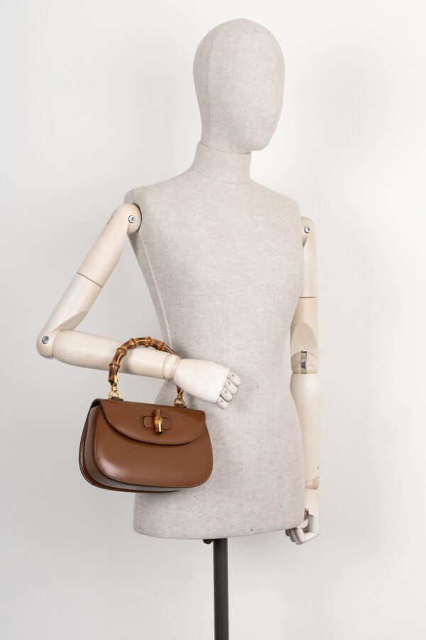 GUCCI Bamboo 1947 Top Handle Bag Small Cognac | Luna Bags