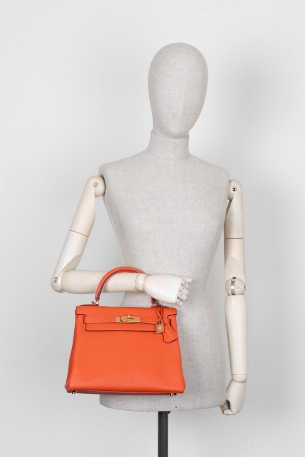 HERMES Kelly 28 Clemence Feu | Luna Bags
