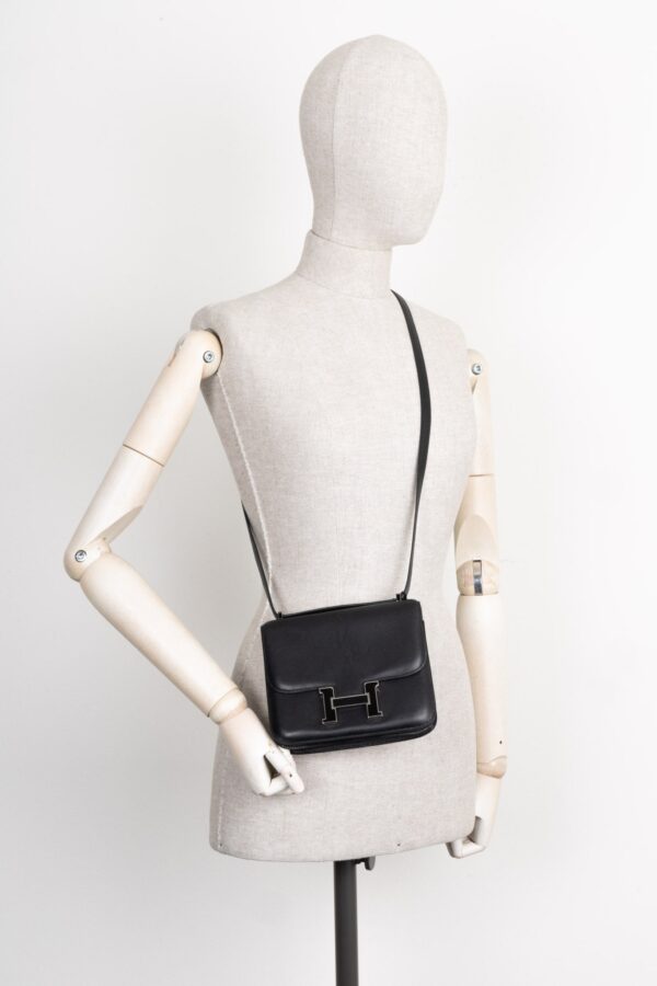 HERMES Constance Bag 18 Emaille H Closure Swift Black | Luna Bags