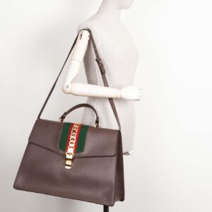 GUCCI Sylvie Handle Bag XXL Brown | Luna Bags