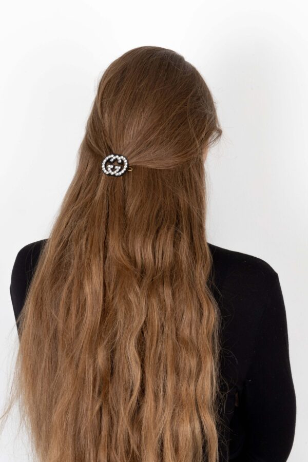 GUCCI GG Hairclip Black Crystals | Luna Bags