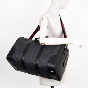 GUCCI Soft GG Supreme Carry On Duffel Bag Grey | Luna Bags