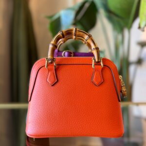 GUCCI Diana Mini Orange Leather Shoulder Bag | Luna Bags