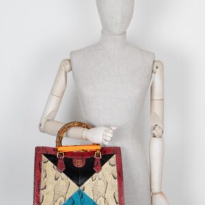 GUCCI Diana Medium Bag Python Ivory Bordeaux | Luna Bags