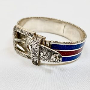 Gucci Garden Metal Striped Buckle Bracelet in Sterling Silver | Luna Bags