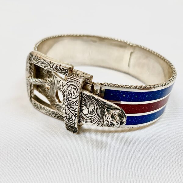 Gucci Garden Metal Striped Buckle Bracelet in Sterling Silver | Luna Bags