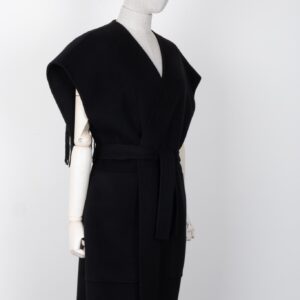 HERMES Gilet Fringed Cashmere Black | Luna Bags
