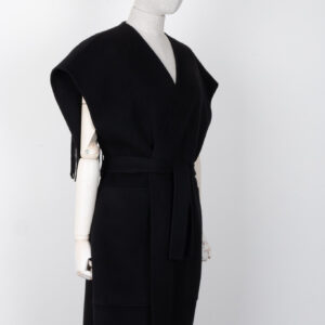 HERMES Gilet Fringed Cashmere Black | Luna Bags
