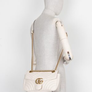 GUCCI Marmont Medium Bag Leather White | Luna Bags