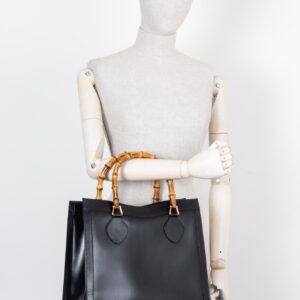 GUCCI Vintage Diana Handbag Black | Luna Bags