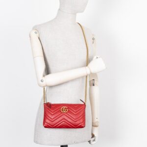 GUCCI Marmont Crossbody Pochette Red | Luna Bags