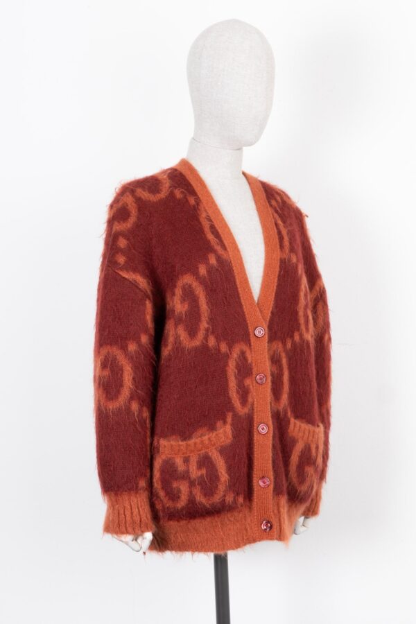 GUCCI GG Reversible Knit Cardigan Red Orange | Luna Bags