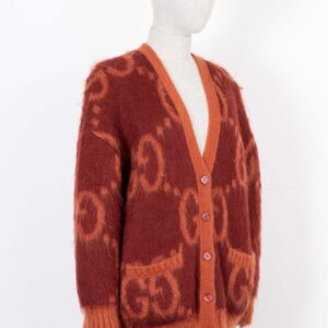 GUCCI GG Reversible Knit Cardigan Red Orange | Luna Bags