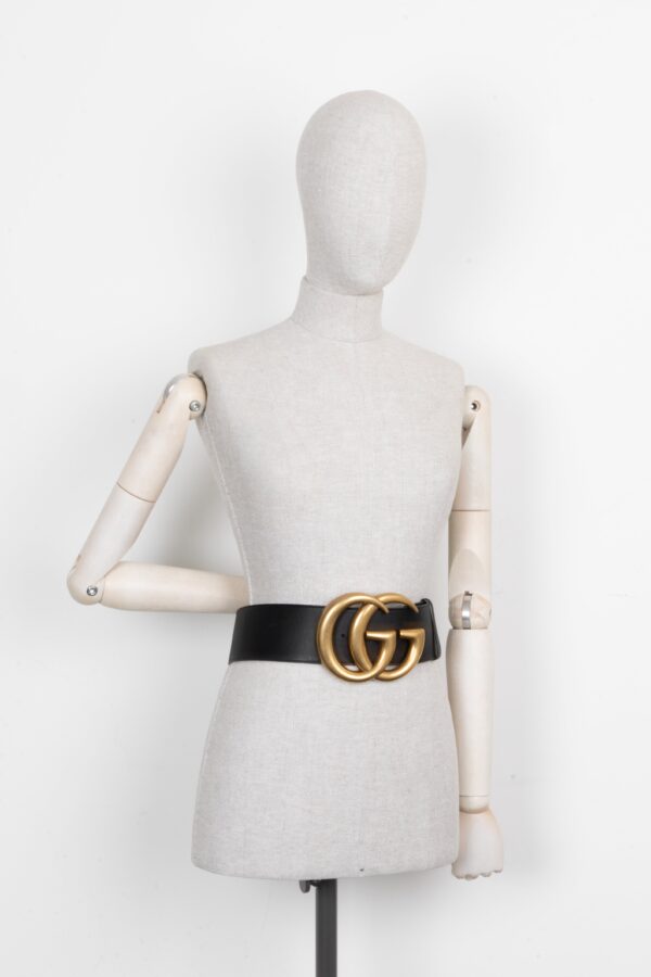 GUCCI Giant GG Marmont Waist Belt Black | Luna Bags
