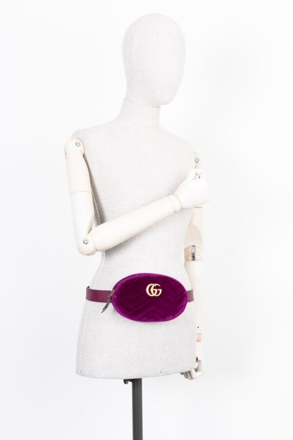 GUCCI Marmont Belt Bag Velvet Purple | Luna Bags