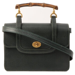 Gucci Bamboo Handle 2Way Bag Dark Green | Luna Bags