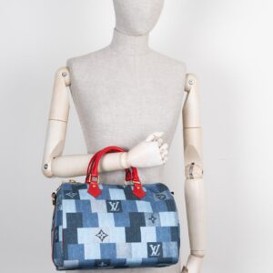 LOUIS VUITTON 2020 Patchwork Denim Speedy 30 Bandouliere | Luna Bags