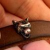Gucci Anger Forest Wolf Head Leather Bracelet in Brown | Luna Bags - Image 17