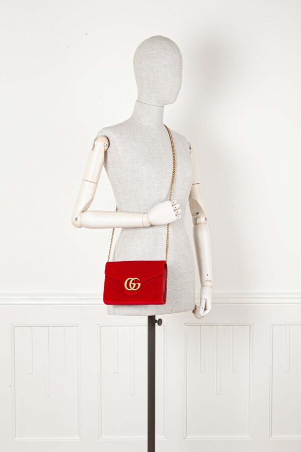 GUCCI Marmont Mini Bag Velvet Red | Luna Bags
