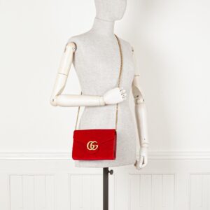 GUCCI Marmont Mini Bag Velvet Red | Luna Bags