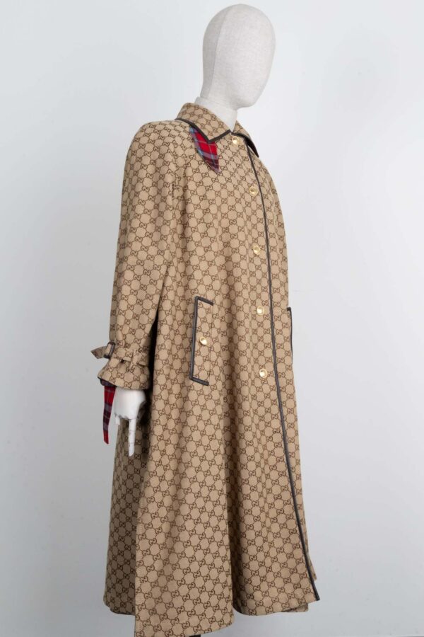 GUCCI Reversible GG Tartan Coat Brown | Luna Bags