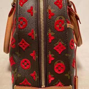 LOUIS VUITTON Limited Edition Rouge Monogram Tuffetage Deauville Cube Bag | Luna Bags