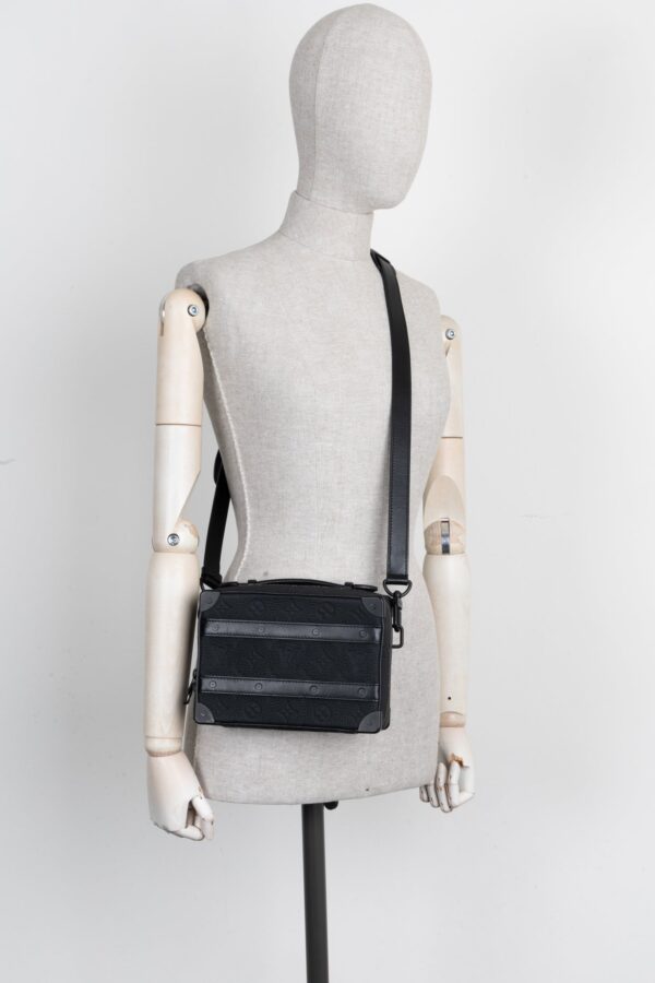 LOUIS VUITTON Handle Soft Trunk Leather Black | Luna Bags