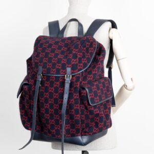GUCCI GG Large Wool Backpack Navy | Luna Bags