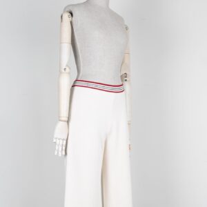 GUCCI Knit Pants Ivory Red | Luna Bags