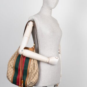 GUCCI Rania Supreme Canvas Hobo Bag Sand | Luna Bags