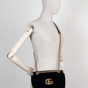 GUCCI Marmont Small Bag Velvet Black | Luna Bags