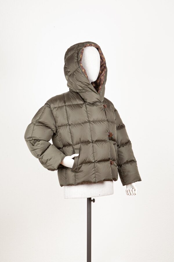 LOUIS VUITTON Hooded Quilted Puffer Jacket Green | Luna Bags