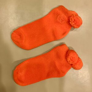 Gucci Cotton Ankle Socks with Pom-poms in Orange | Luna Bags