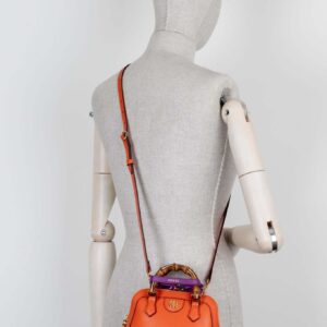 GUCCI Mini Diana Dome Tote Bag Leather Orange | Luna Bags