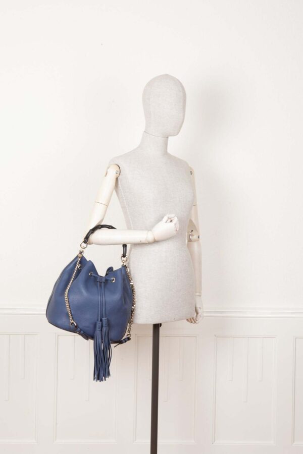 GUCCI Bamboo Bucket Bag Blue | Luna Bags