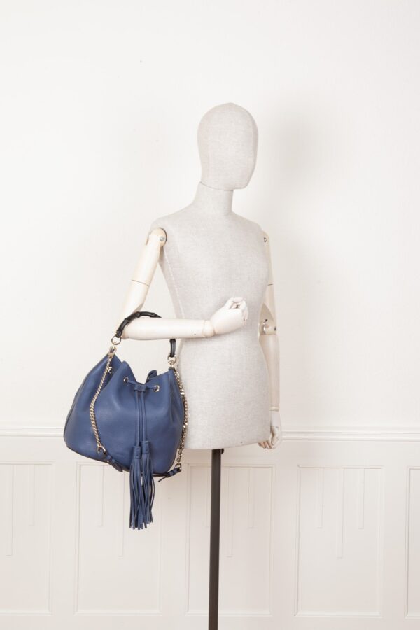GUCCI Bamboo Bucket Bag Blue | Luna Bags